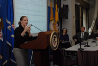 Reentry panel members: Le'Ann Duran, Director, National Reentry Resource Center; Marlene Beckman, Counselor, U.S. Department of Justice; Tom Murphy, State Representative, U.S. Department of Justice