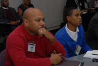 Frank McGhee, Program Director, Youth Initiatives Project, Detroit, MI and Dequan O'Neal, Youth Leader, Neighborhood Service Organization's Youth Initiatives Project, Detroit, MI